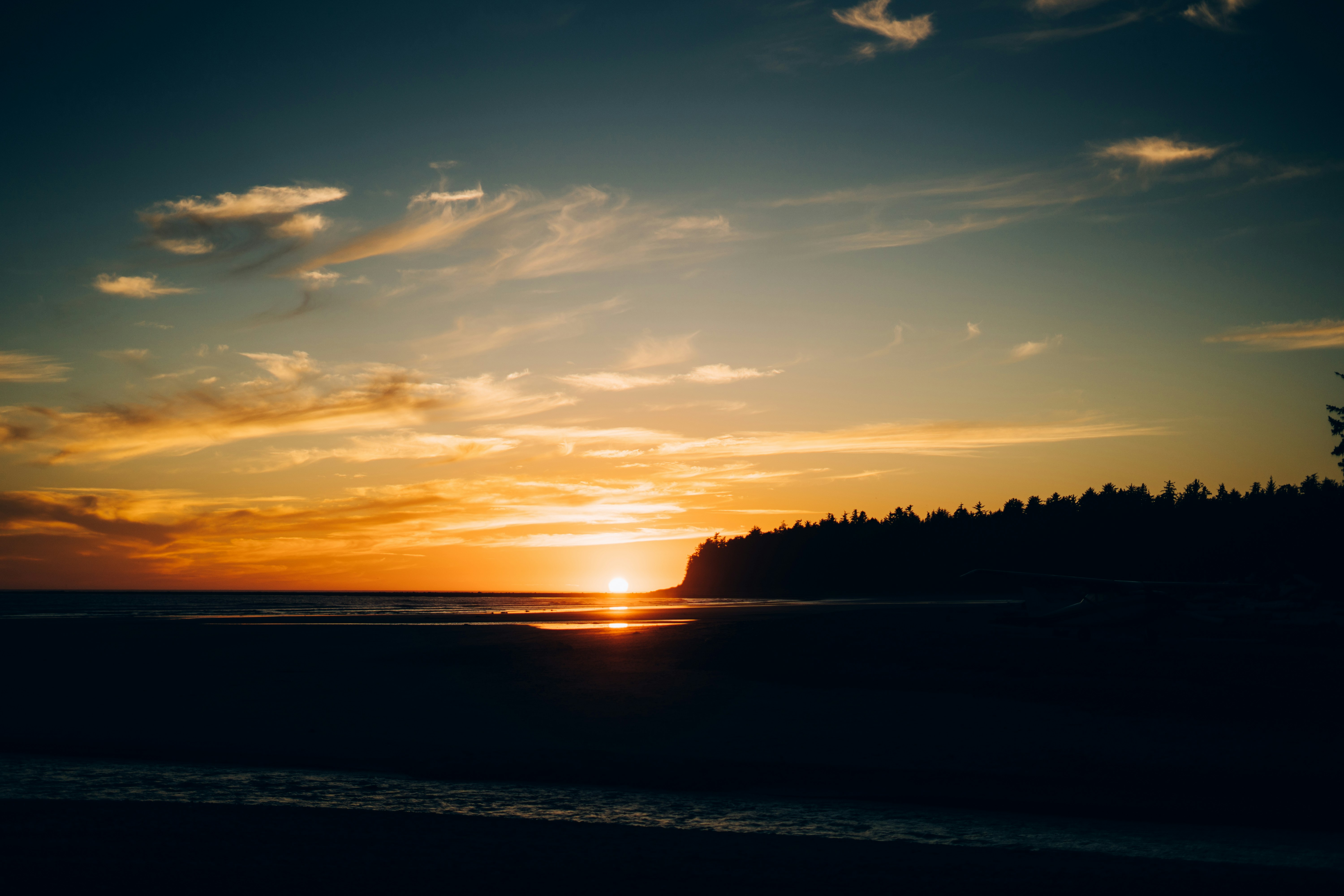 BC coast sunset